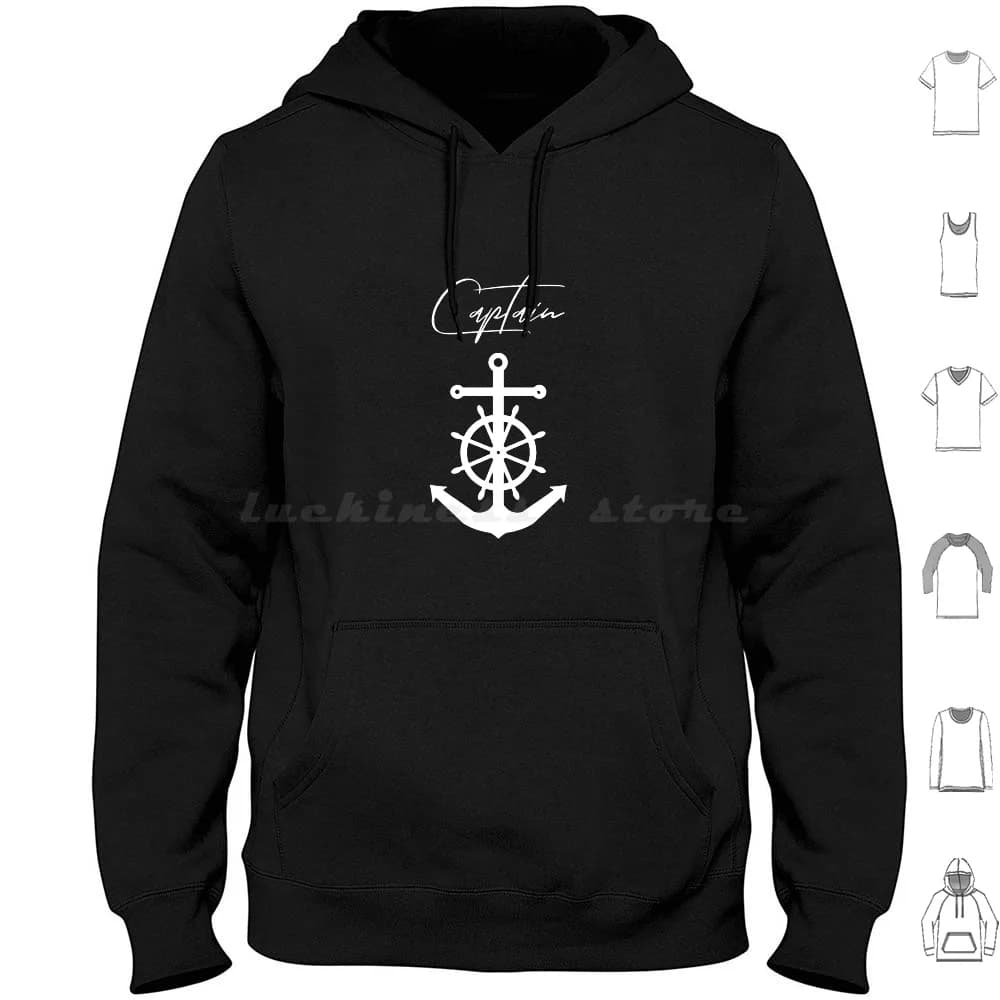 Funny Captain Boat Anchor Hoodie Cotton Long Sleeve Funny Boat Anchor Fisher Man Fishing Funny Anchor Boat Boat