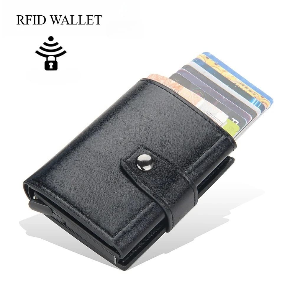 Portafoglio con fermasoldi da uomo, Portafoglio portacontanti con blocco RFID, Porta carte di credito, Portafoglio da donna