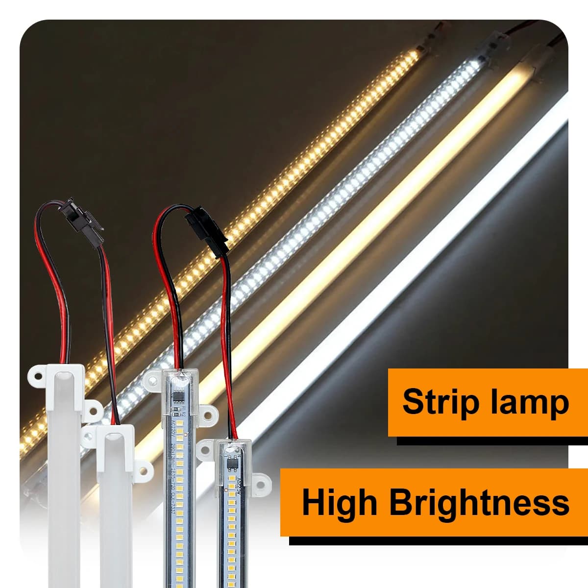 Striscia LED rigida ad alta luminosità da 5 pezzi Striscia tubolare per proiettore fluorescente da 6 W per luce da esposizione per vetrine industriale 220 V 30-60 cm