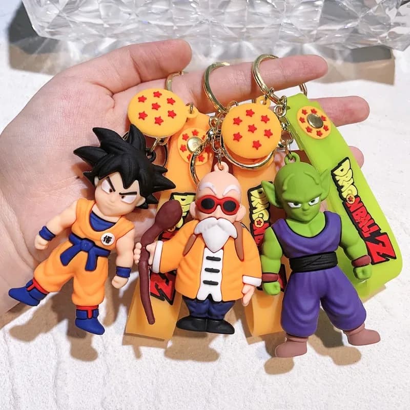 Portachiavi Anime Dragon Ball, Gioielli alla Moda, Personaggi Son Goku Vegeta Piccolo, Action Figure 8CM in PVC, Anello Portachiavi per Uomini e Donne, Ciondolo per Borsa