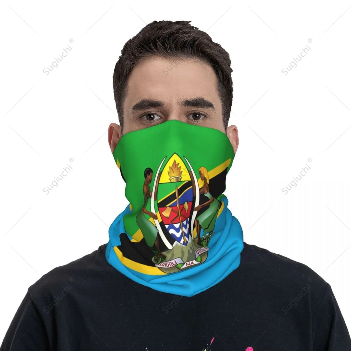 Fazzoletto da collo unisex con bandiera della Tanzania, sciarpa, collo, maschera, sciarpe, scaldacollo, bandana senza cuciture, copricapo, ciclismo, escursionismo