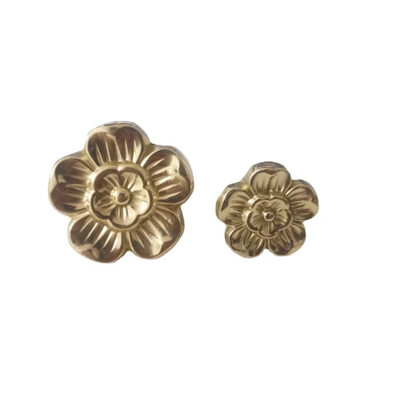 Maniglie e pomelli in ottone dorato per mobili, pomelli per armadi, maniglie per cassetti, maniglie per ante di armadietti, fiori decorativi a foro singolo