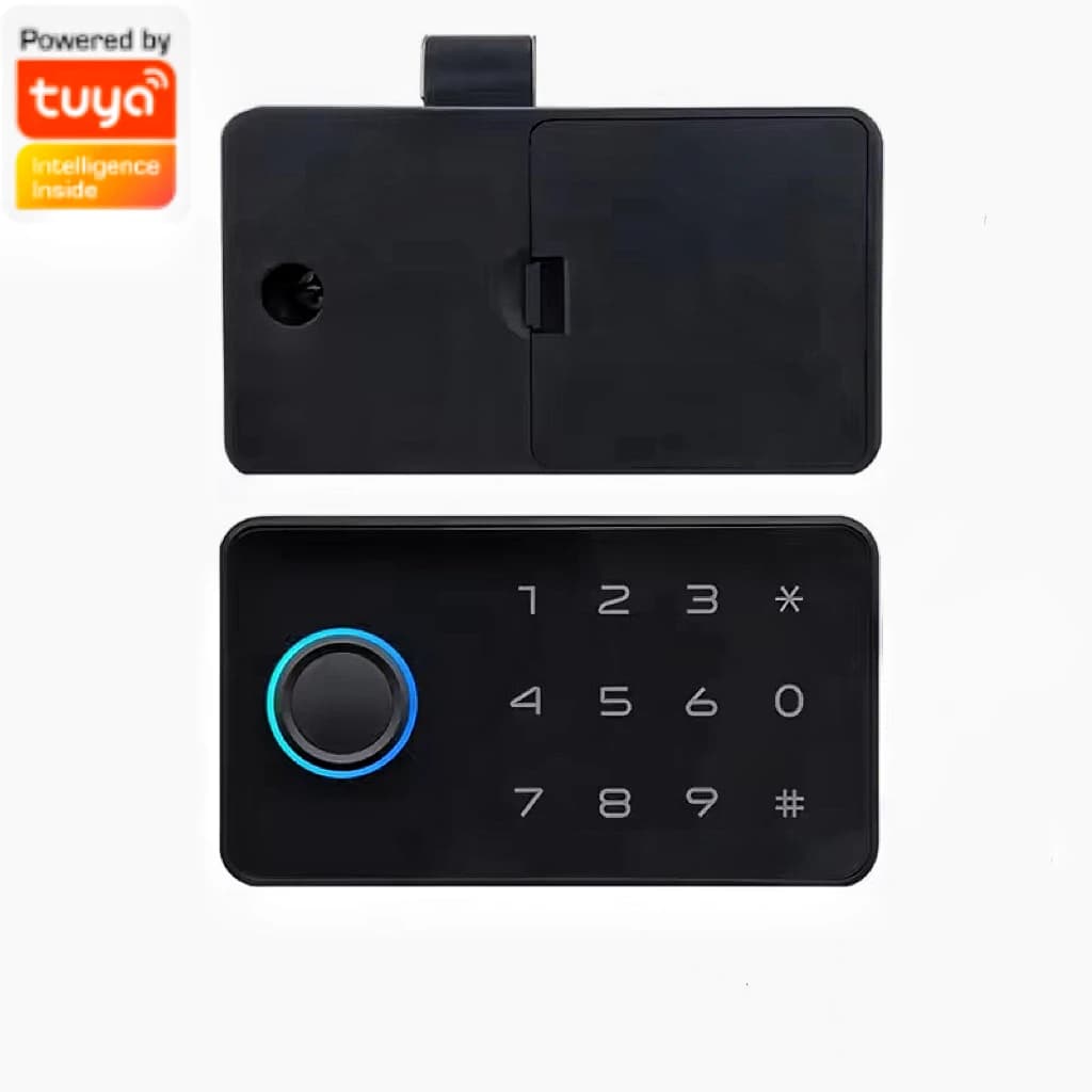 Serratura Intelligente con Impronta Digitale e Finitura Lucida per Casa e Ufficio, Sblocco con Password, Ideale per Armadietti