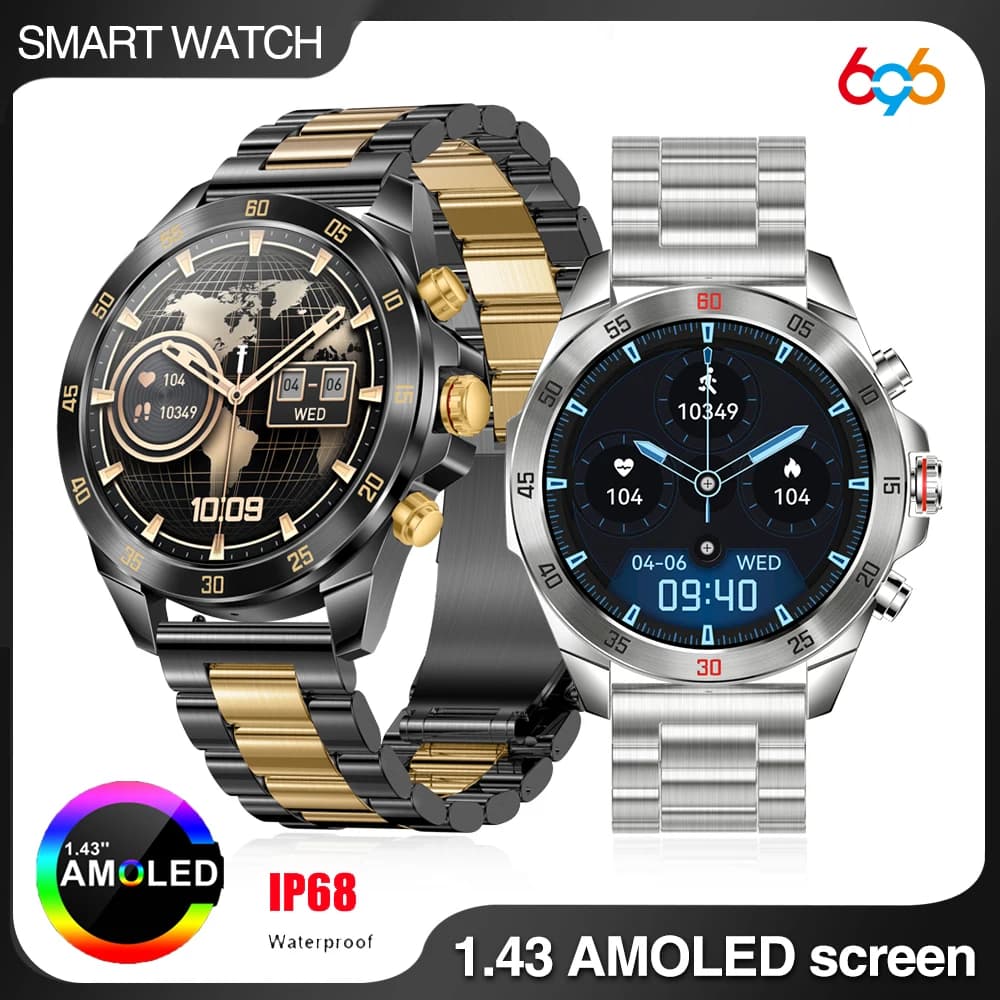 1.43 Inch Women's AMOLED Screen With Blue Tooth Call Smart Watch Test for Corporate Health Smartwatch Men's Sport Waterproof Fitness Sound Music