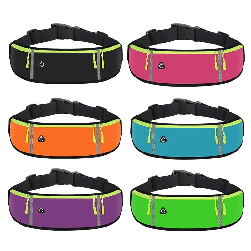 1 piece lightweight and breathable waterproof bag with cell phone case Unisex belt bag for outdoor gym sports