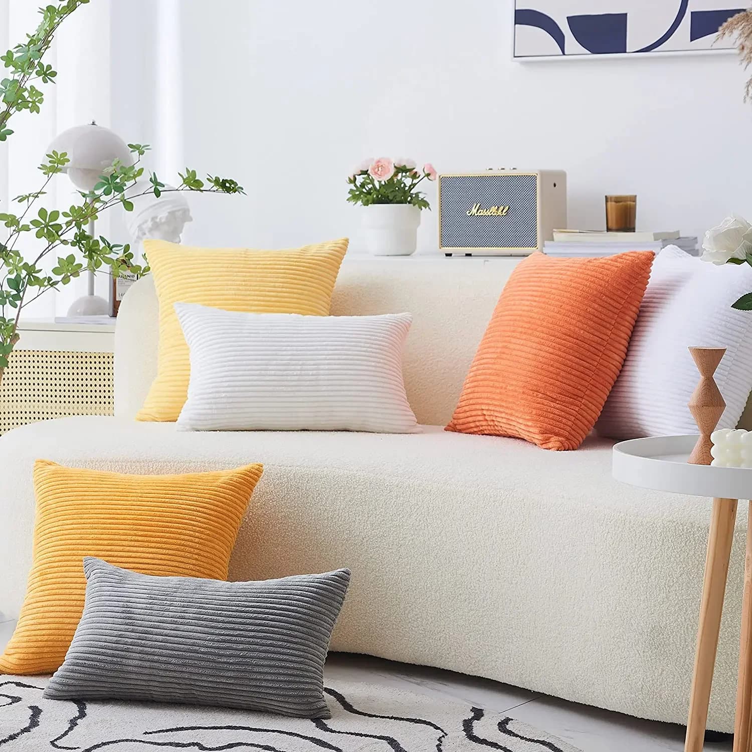 Cozy ribbed velvet pillow lining 45x45cm for living room sofa decorative cushions Nordic Home Decor Housse De Coussin