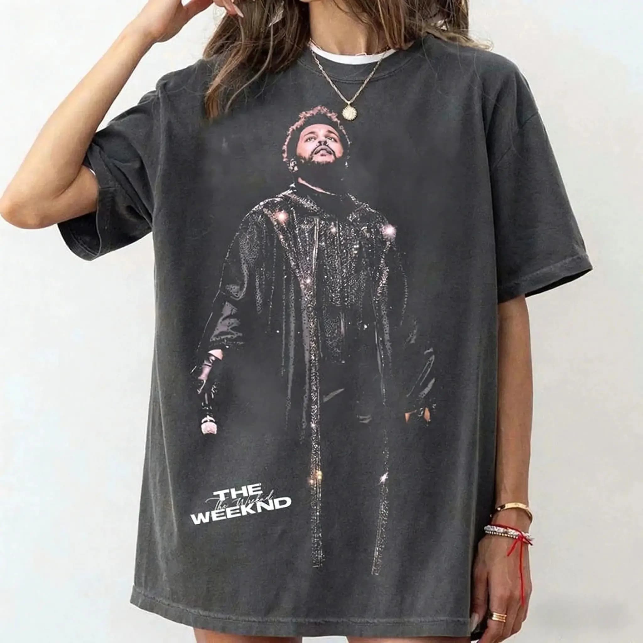 T-shirt Stile R&B Hip Pop The Weeknd 2026 After Hours Til Dawn World Tour in Cotone a Maniche Corte Regalo per i Fan Unisex