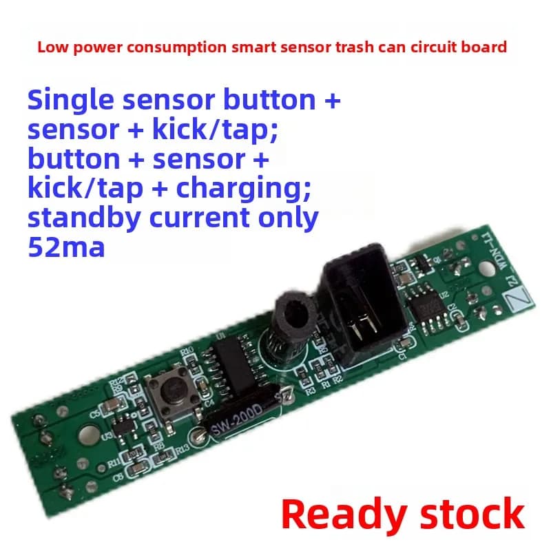 Accessorio per circuito stampato per pattumiera con sensore intelligente - Induzione + calcio + pulsante + ricarica, basso consumo energetico