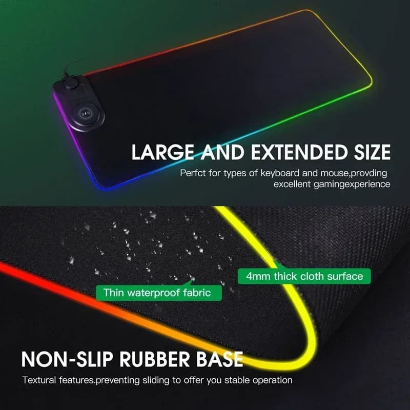 Tappetini per mouse magnetici RGB 3 in 1 con ricarica wireless Tappetino per mouse da gioco Tappetino per laptop per PC per Airpod con staffa per Apple Watch