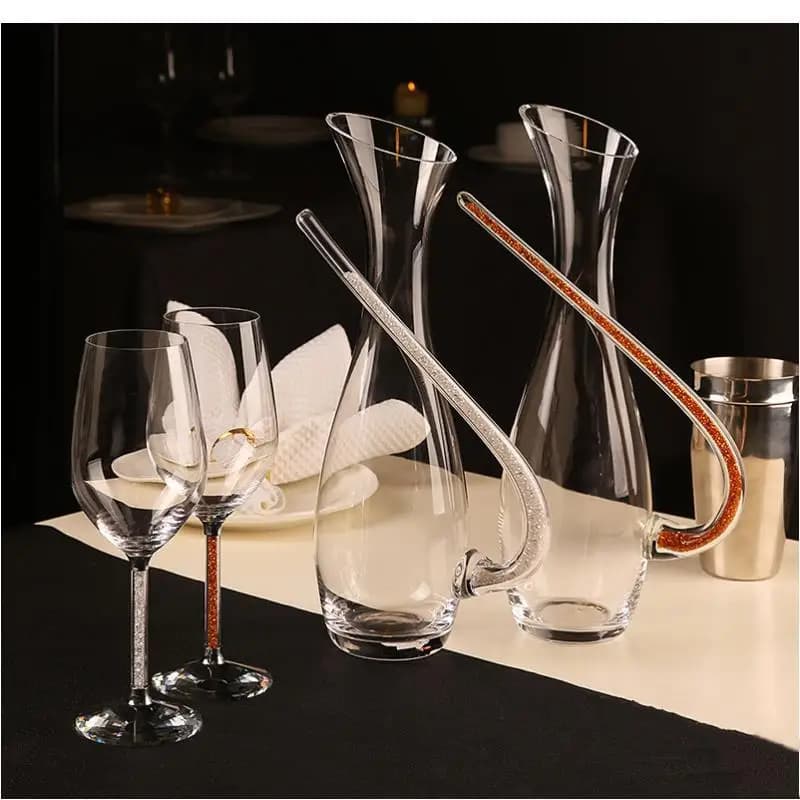 Cristallo, diamante, bicchiere, bicchieri da champagne, decanter per vino, set di bicchieri, bar per la casa, vaso rosso, accessori da bar