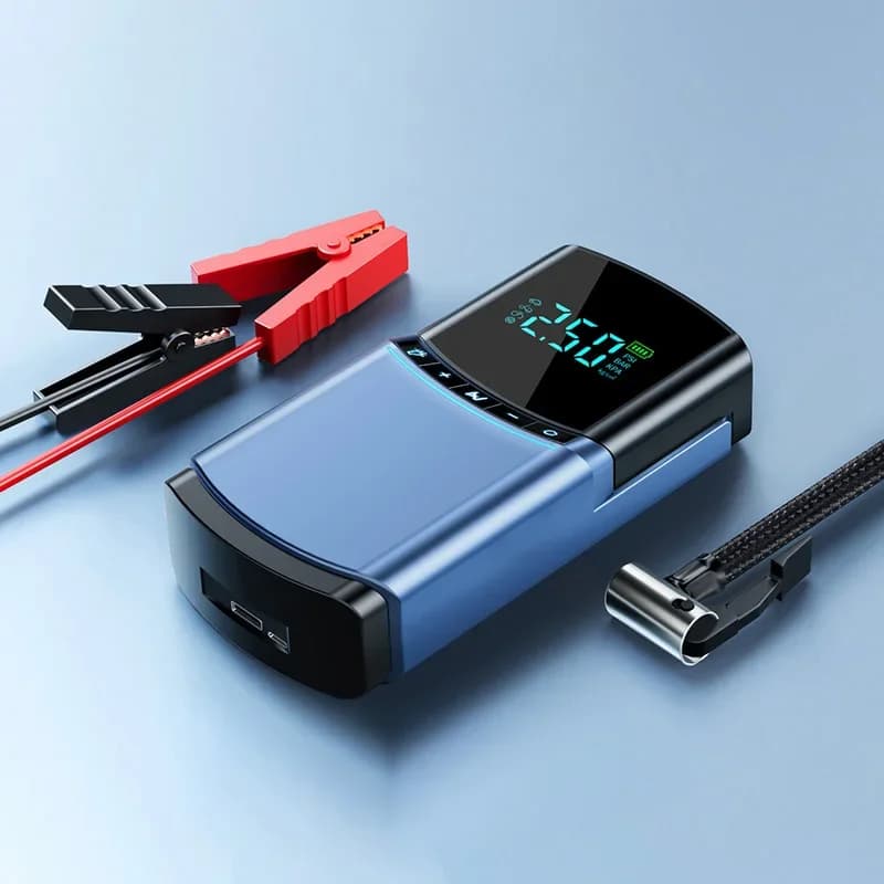 Avviamento di emergenza per auto Pompa d'aria Compressore d'aria Dispositivo di avviamento a corrente di picco Gonfiaggio digitale per pneumatici