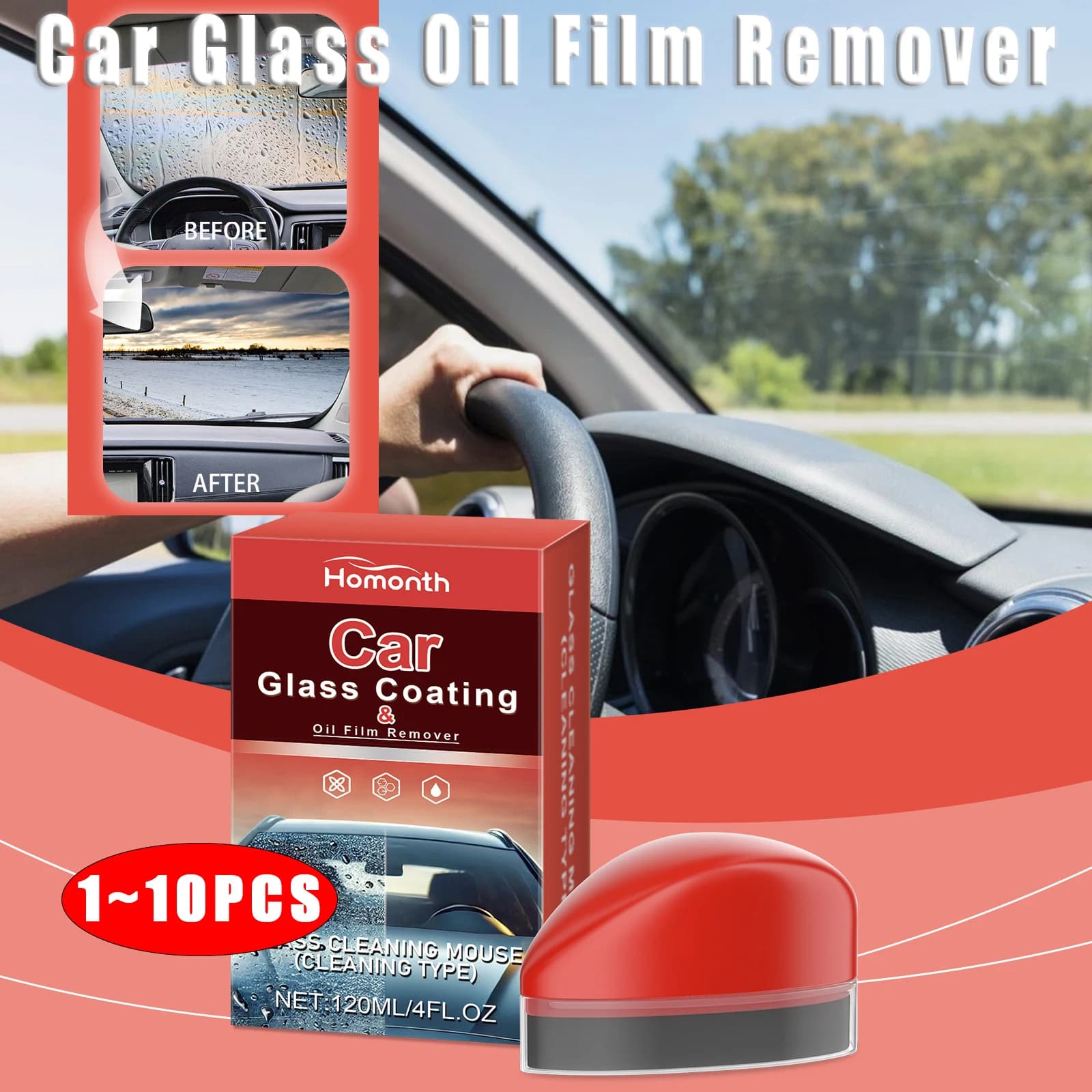 120ml Cleaning Brush for Automotive Oil Film Oil Film Detergent for Auto Glass Oil Film Device for Oil Windscreen Oil Film Removal Device for Auto Window