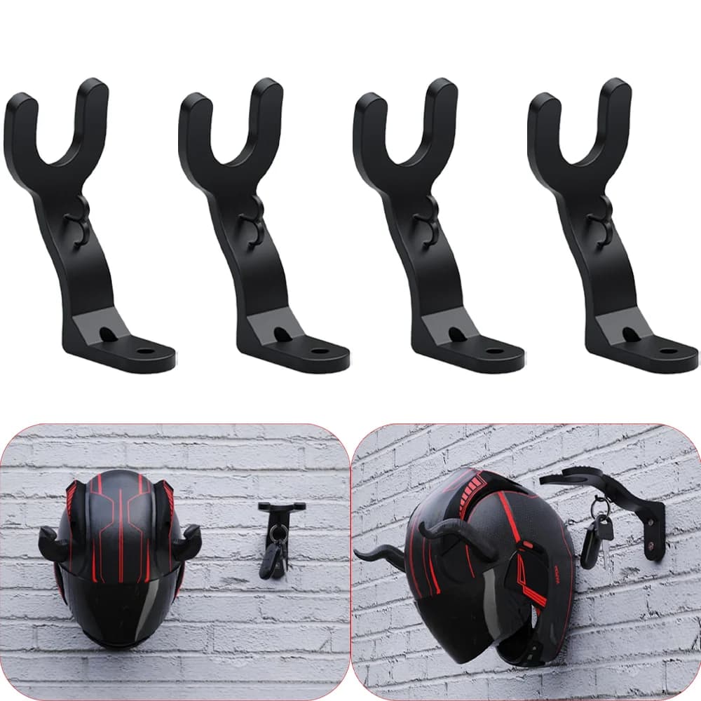 Wall Mount Helmet Holder Multifunctional Storage Hook Motorcycle Helmet Rack Home Garage Cabinet Organizer