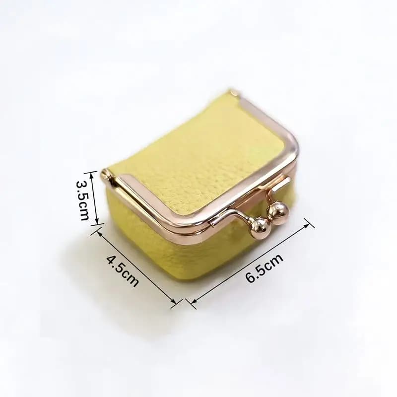 Mini Small Item Bag Jewelry Bag Square Keys Lipsticks Earrings PU Leather Kiss Lock Coin Purse Solid Color Multifunctional