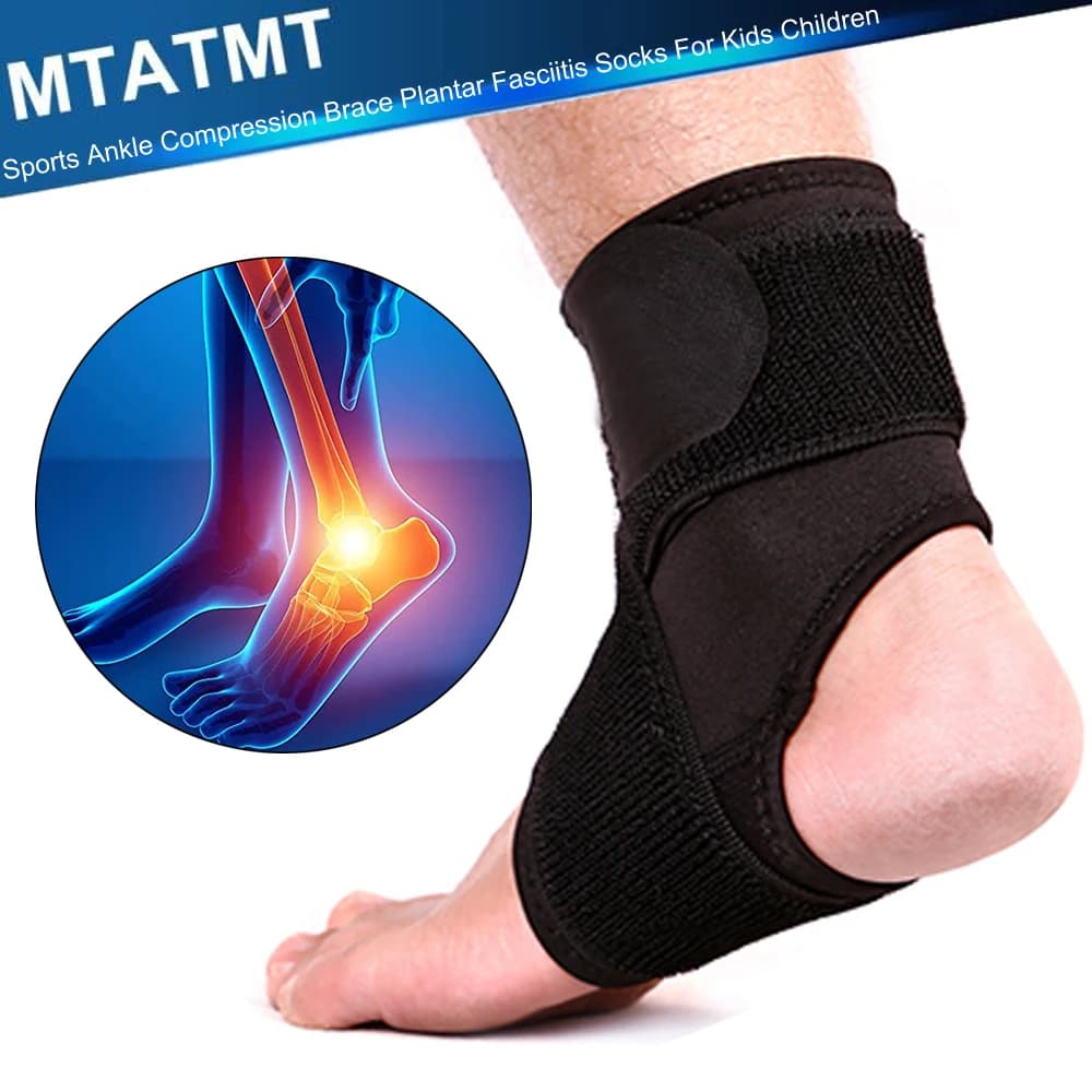 1 pz sport caviglia compressione Brace fascite plantare calzini maniche per bambini bambino caviglia supporto protettore calcio in esecuzione