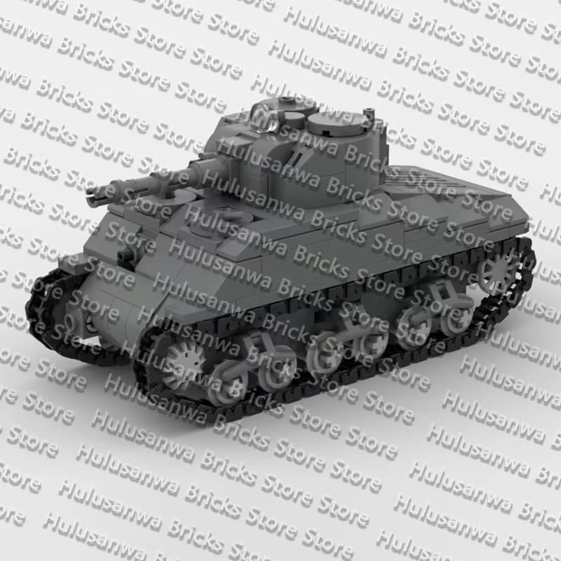 M4A3 Military Tanks Model MOC Building Bricks War Equipment Modular Technology Gifts Holiday Assemble Children Toys Suit