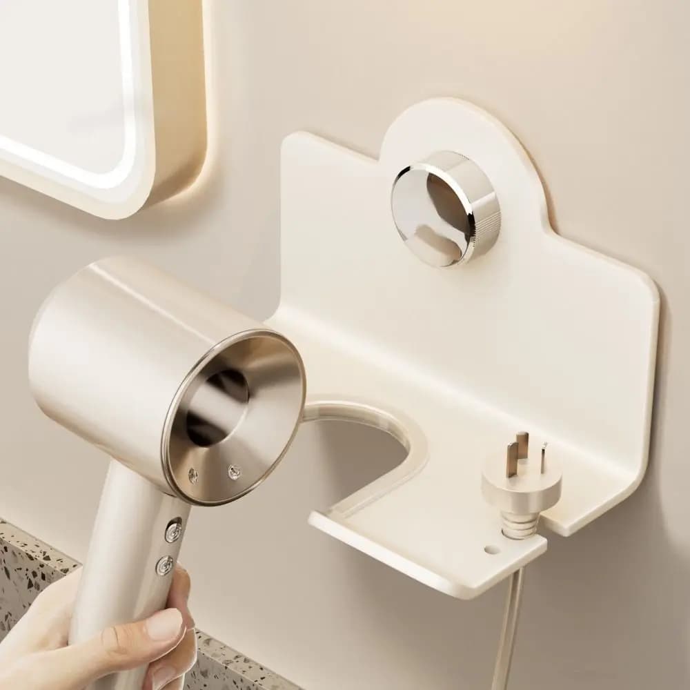 Carbon Steel Hair Dryer with Suction Cup, Holeless Assembly, Anti-rust, Space Saving