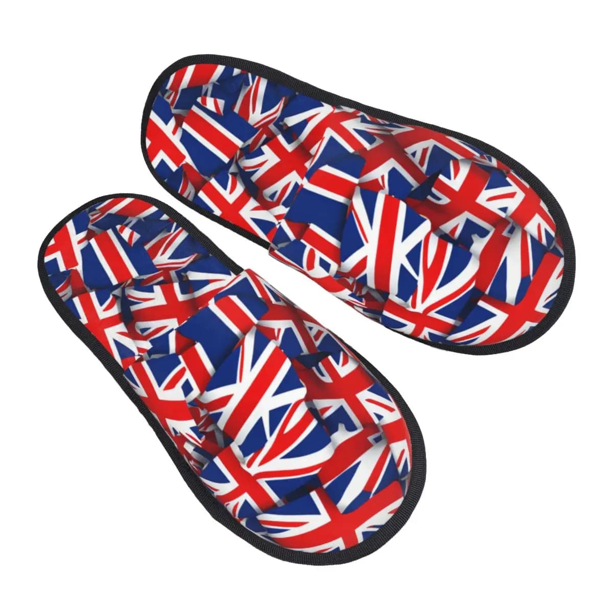 Women's memory foam slippers United Kingdom Flags Cozy Scuff, bedroom home shoes