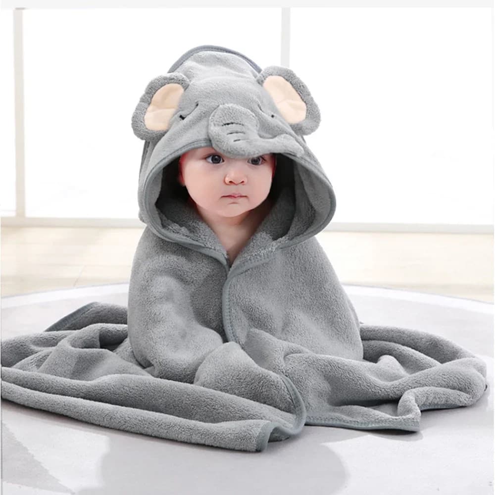 0-3Y Unisex Accappatoio per bambini Mantello di flanella Cartoon Boy Girl Ultra-morbido con cappuccio Spa Robe Asciugamano da bagno Neonato Cover-Up Baby Shower Regalo