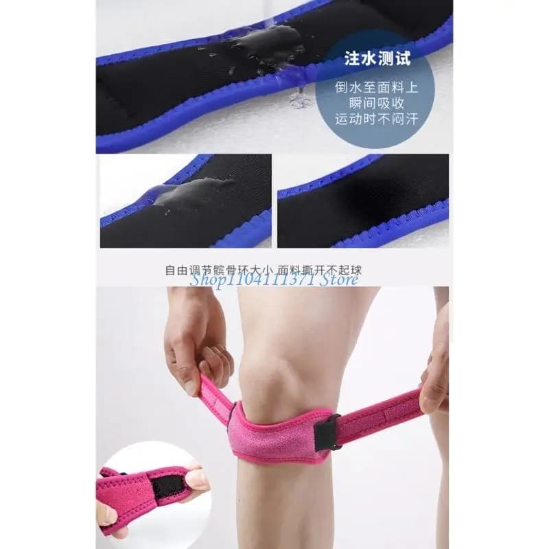 P9FC Ginocchiera rotulea elastica con imbottitura in silicone Supporto rotula regolabile per basket baseball calcio corsa