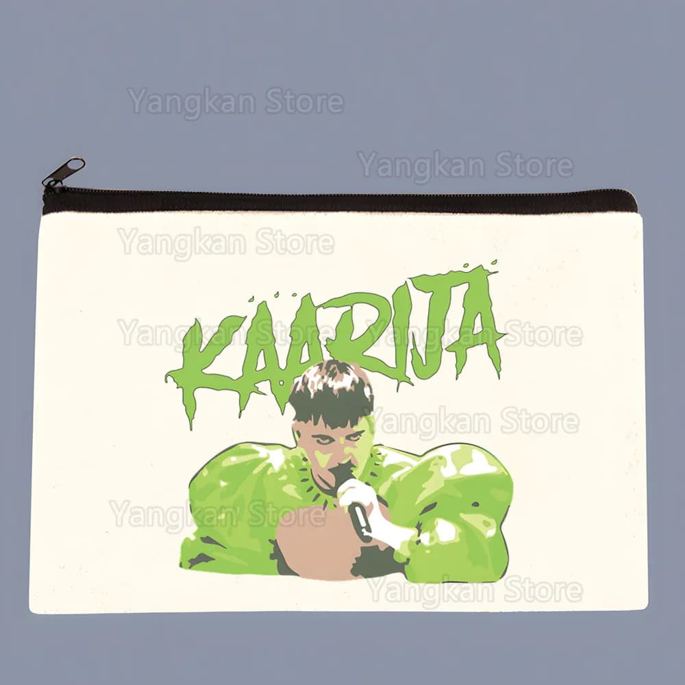 Kaarija Cha Cha Borsa per il trucco alla moda, Borsa da viaggio in tela con stampa a lettere, Portamonete, Portaoggetti per piccoli oggetti, Regalo per le vacanze