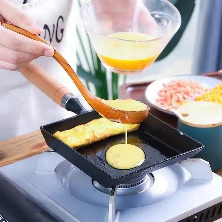 1 Pezzo Padella Antiaderente Giapponese per Uova e Pancake, Pentola in Ghisa Facile da Pulire, Utensili da Cucina, Pentole Quadrate