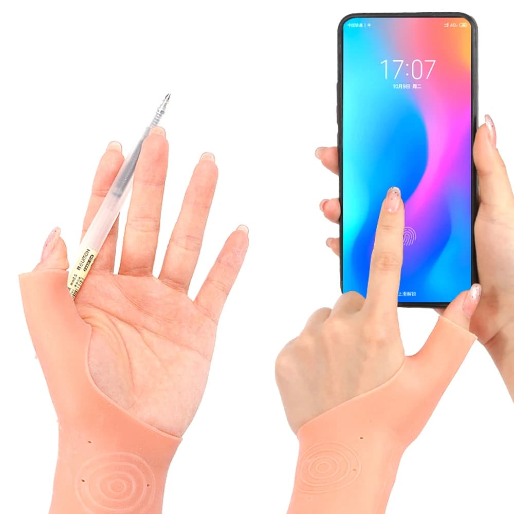 Guanto elastico in gel senza dita per artrite, 1/2 pezzi, per alleviare il dolore, tutore a compressione impermeabile per polso, per distorsioni, tendinite