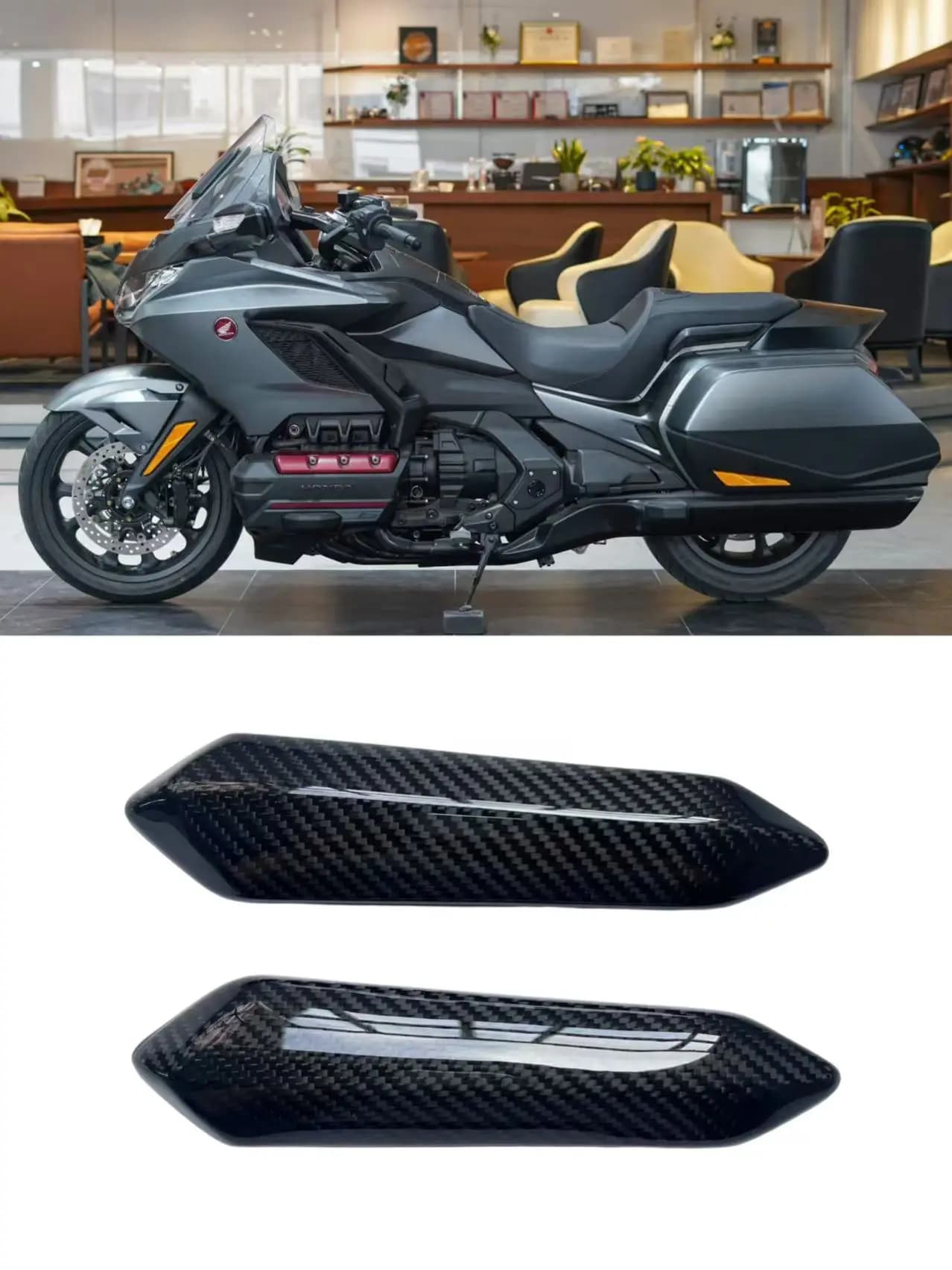 copertura decorativa del parabrezza della carenatura in fibra di carbonio modificata Parti del motociclo adatte per Honda Gold Wing GL1800 F6B 2018+