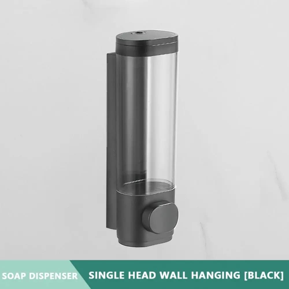 Dispenser di Sapone Manuale in Plastica ABS, Bianco e Nero, Montaggio a Parete, Contenitore per Shampoo e Gel, Dispenser di Sapone Liquido per Cucina