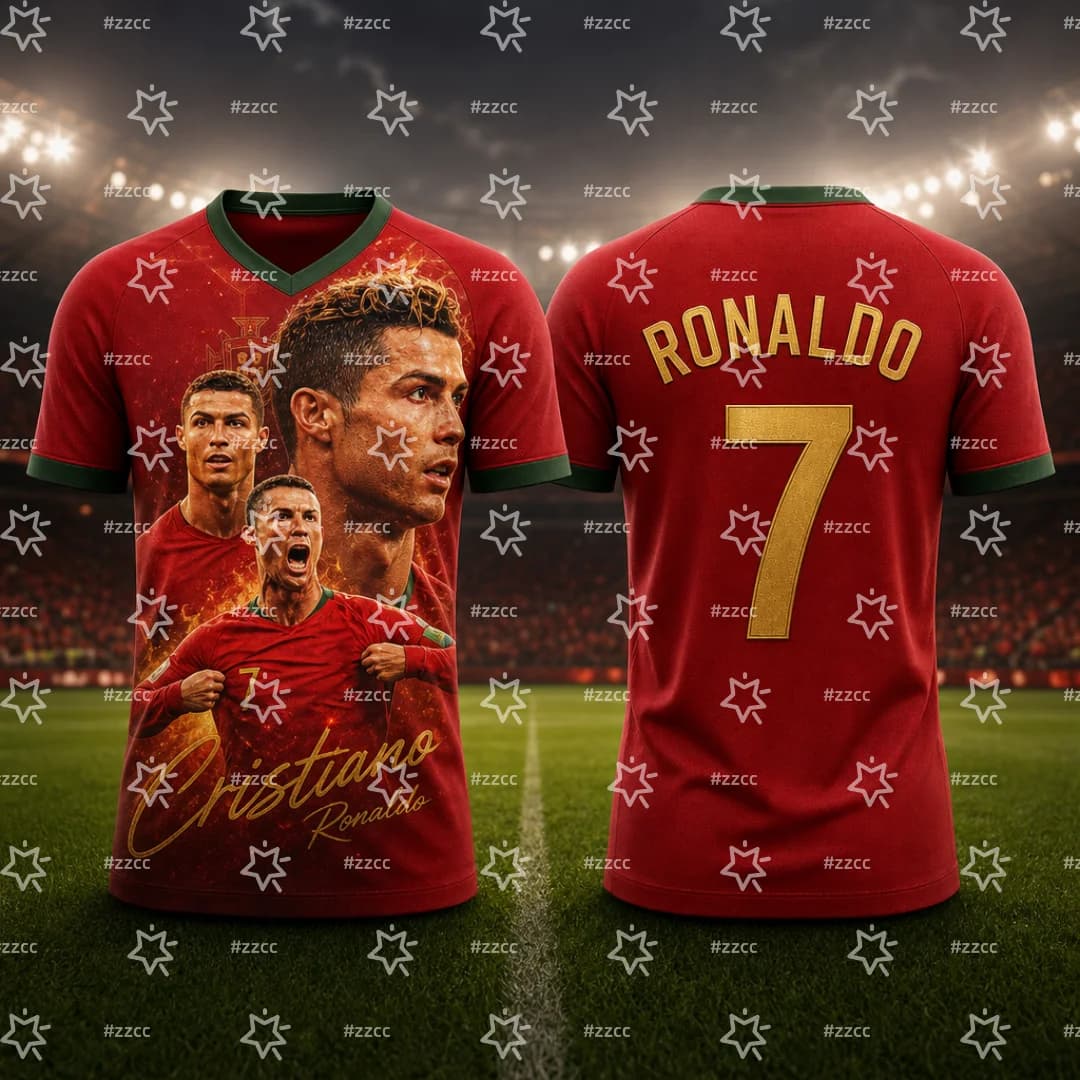 2026 Cristiano Ronaldo No.10 Football Jersey Portugal Match Training Kit Summer Sports Men's T-Shirt Kid's Clothing Tee Woman