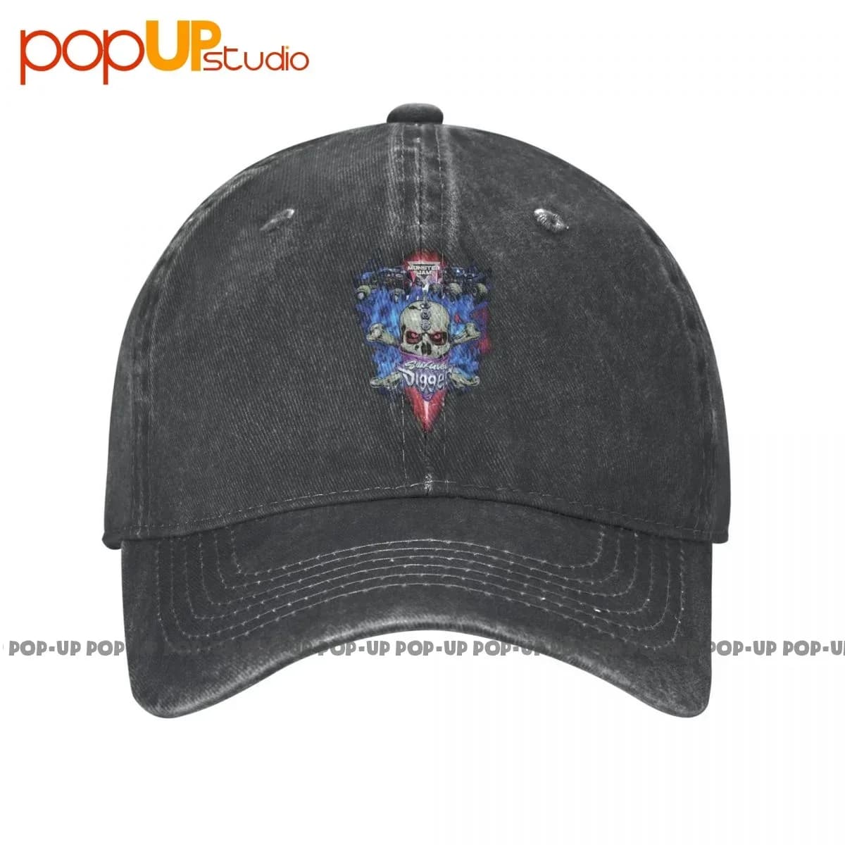 Monster Jam Truck Son Uva Digger Gravedigger Berretto da baseball in denim lavato Cappelli da camionista Regalo Offerte speciali