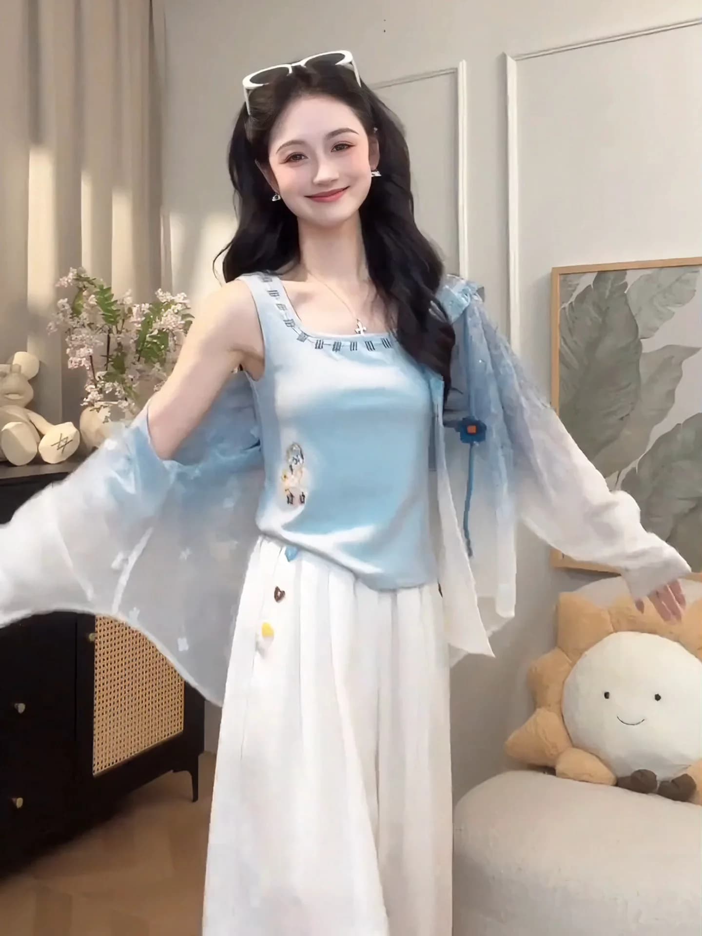 Camicia-giacca da donna taglie forti a maniche lunghe, stile ampio e rilassato, design di tendenza, che copre e modella la figura