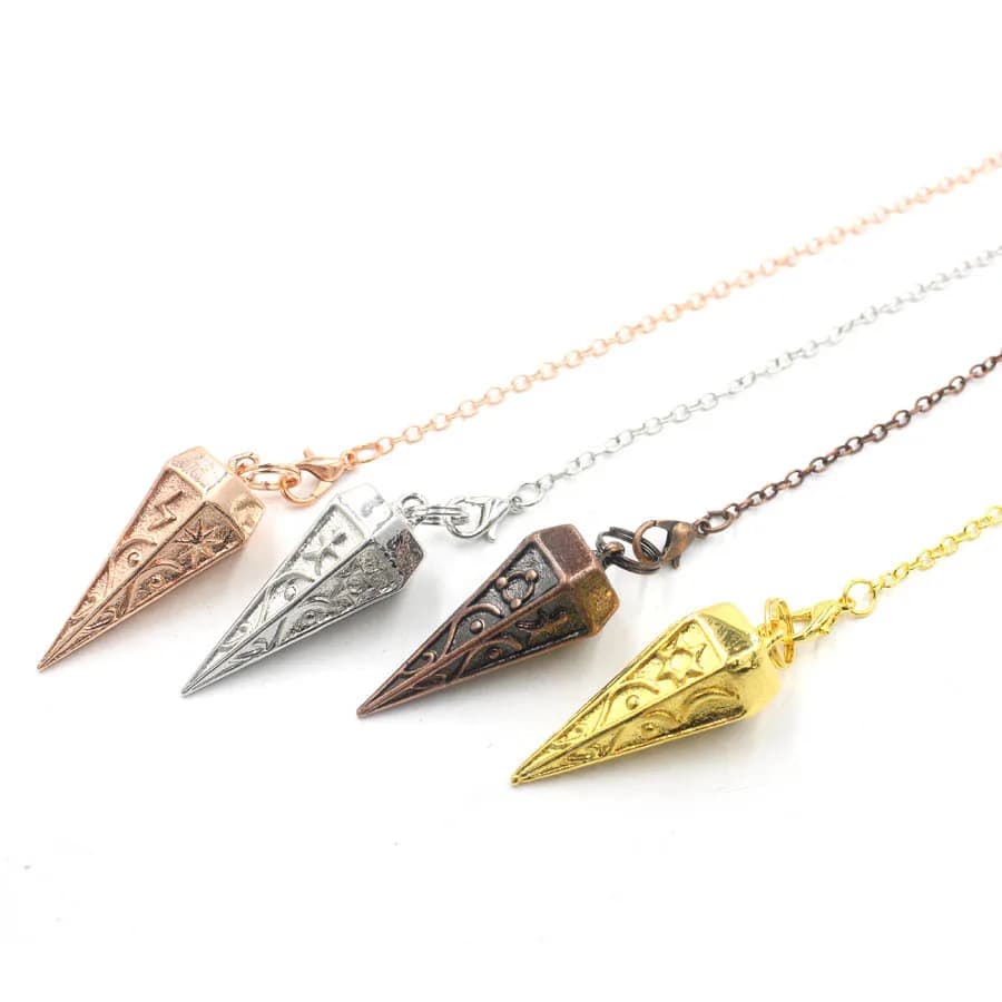 Rame Metallo Rune Pendolo Per Dowsing Divinazione Bilanciamento Corpo Guarigione Chakra Reiki Spirituale Antico Pendolo Penduli