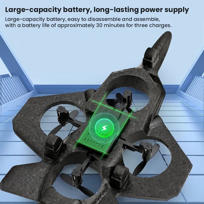 2.4G RC Schiuma Stunt Aereo Giroscopio a 6 assi con luci Telecomando Rotazione a 360° Aereo da decollo con un tasto Giocattoli per bambini Gioco