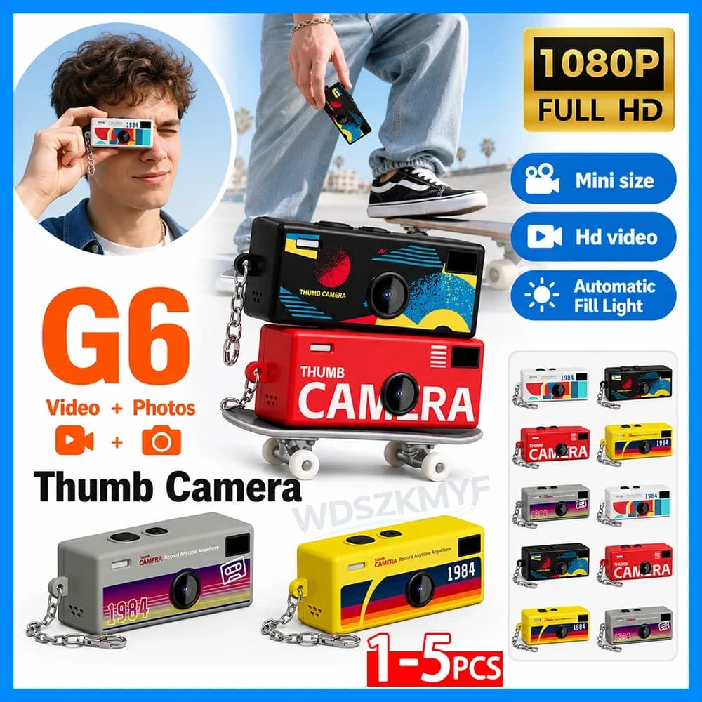 New 0.96inch Thumb Keychain Camera 1080P Mini Action Camera Retro DCC Support Memory Card Very Small Camcorder Video Recorder