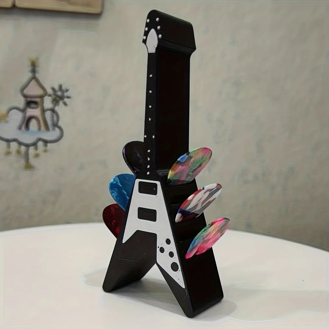 1pc Guitar Picks Holder Box, Pick Display Holder, V-Shaped Guitar Pick Holder, Pick Storage Box Set for Guitar Players