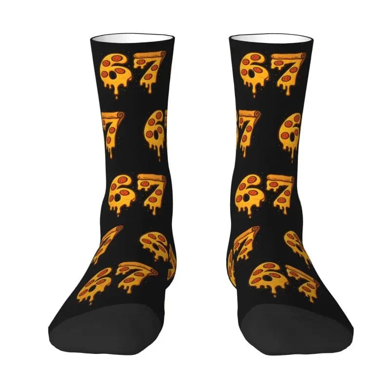 Custom socks with cool print 67 Six Seven Brainrot for men Woman Elastic socks for pizza summer autumn winter