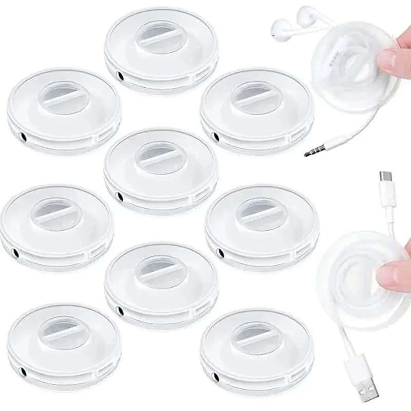 3pcs Rotatable Wire Winder Box Portable Round Wire Organizer Cable Winder Management Storage Box USB Charging Data Line Holder