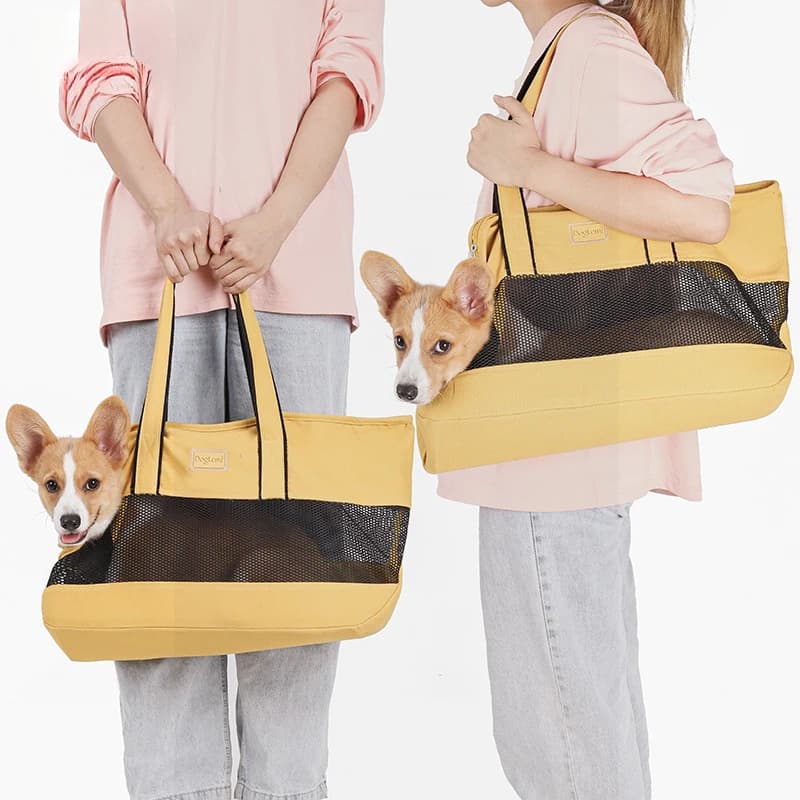 Borsa da Trasporto a Tracolla per Animali Domestici, Borsa da Viaggio per Cani, Trasportino Portatile per Cani, Borsa Traspirante in Rete, Borsa Pieghevole per Gatti, Borsa a Mano per Esterni