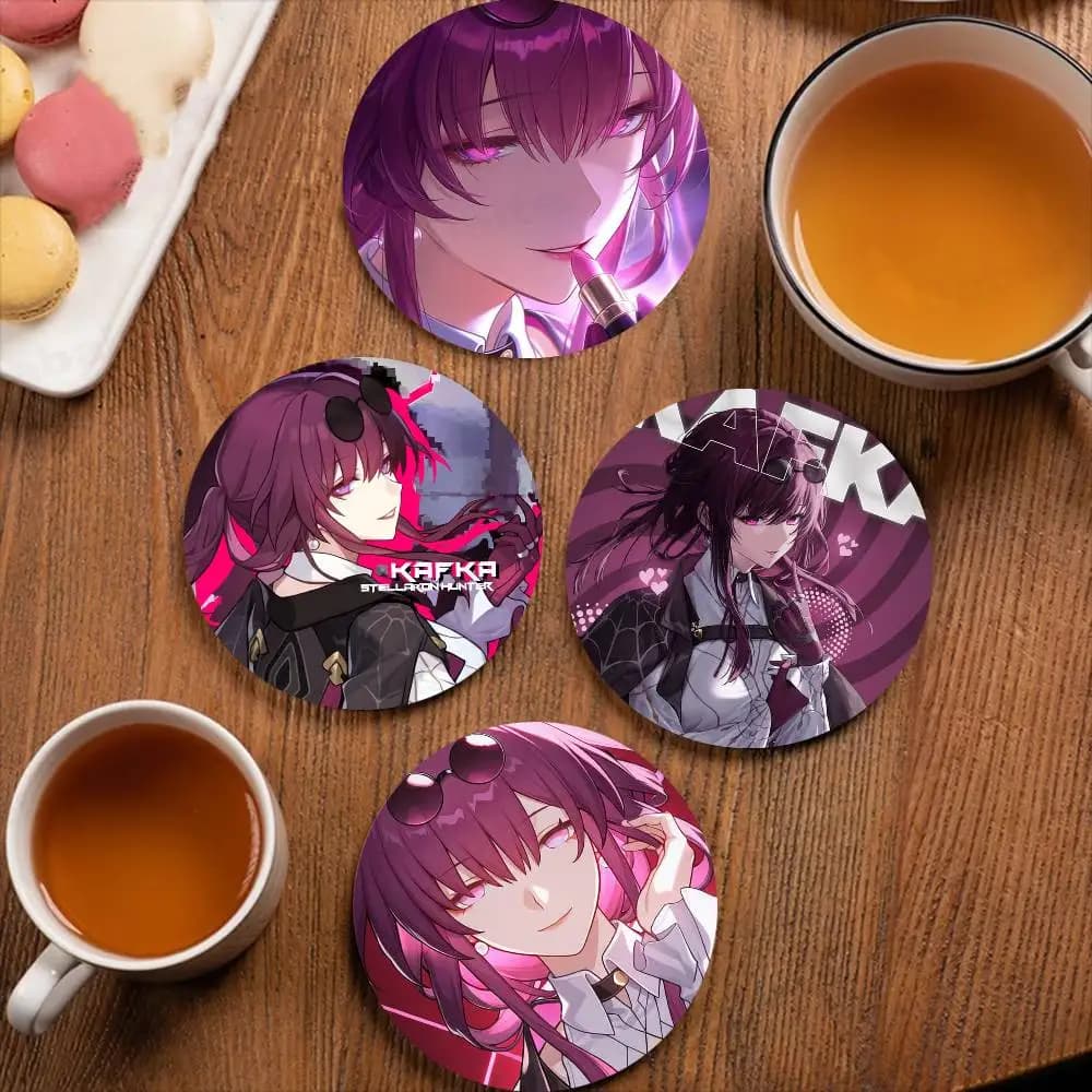 Honkai Star Rail Anime Kafka 1pc Pattern Coaster Tea Cup Heat Insulation Pad Anti-scalding Anti-slip Table Bowl Plate Mat