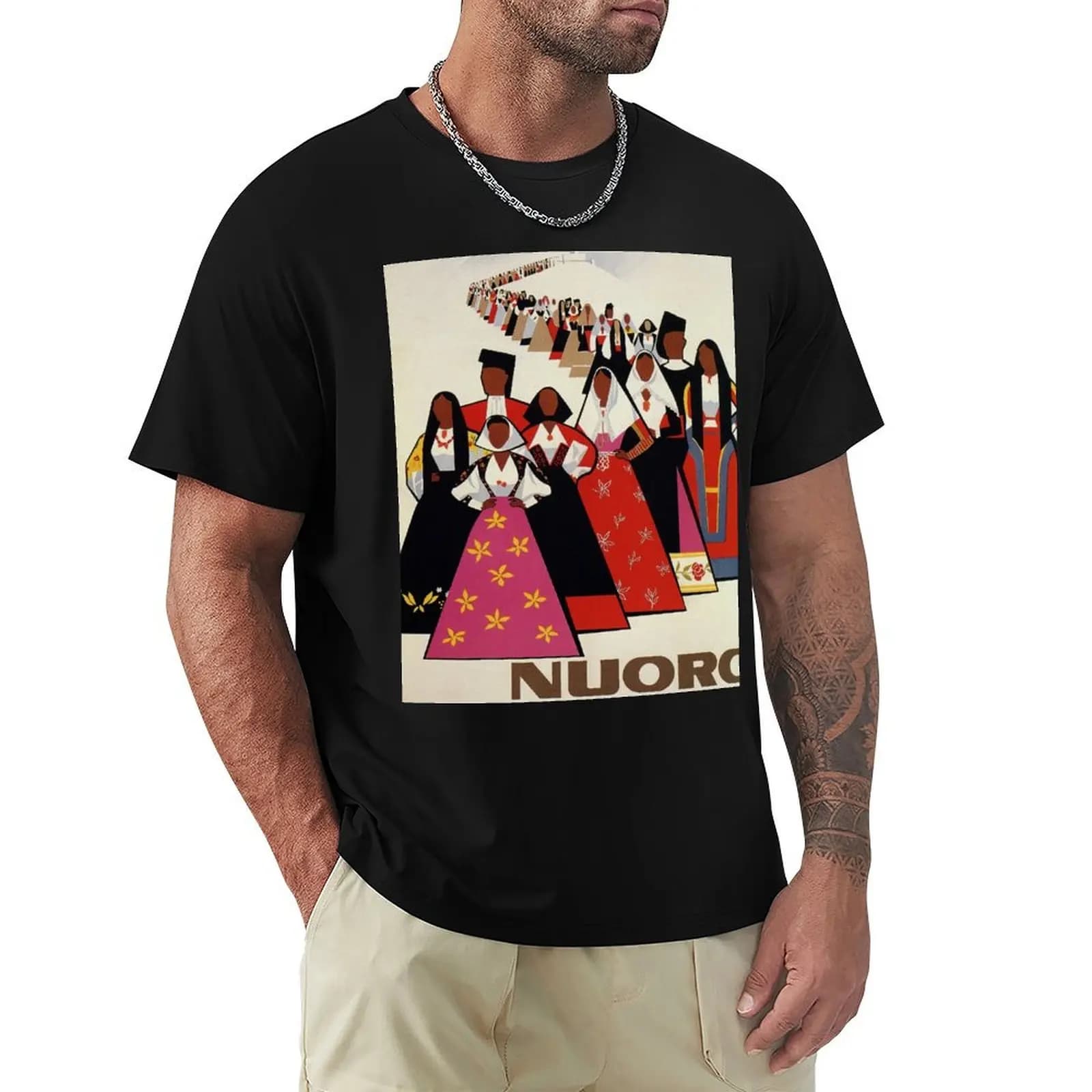 Nuoro Sardinia vintage Italian travel ad T-Shirt Water Resistant Casual T-Shirt