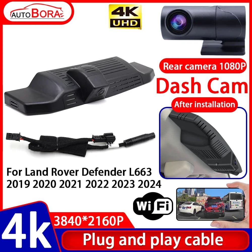 Videoregistratore Night Visio 4K UHD Plug and Play Car DVR Dash Cam per Land Rover Defender L663 2019 2020 2021 2022 2023 2024