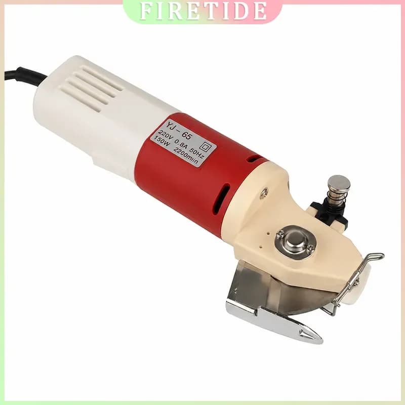 Electric Fabric Scissors 65mm Rotary Blade Cloth Cutter Machine for Leather Textile Cutting Tool Round Knife Sewing