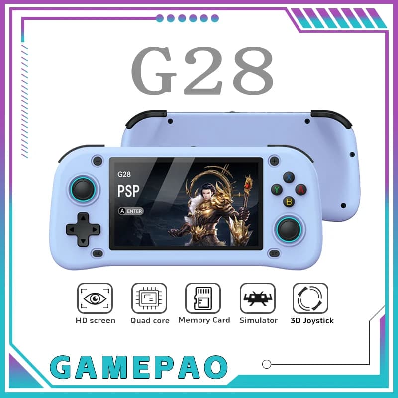 G28 game console 4.3-inch high-definition screen retro arcade game console, with 3D game stick customization gift