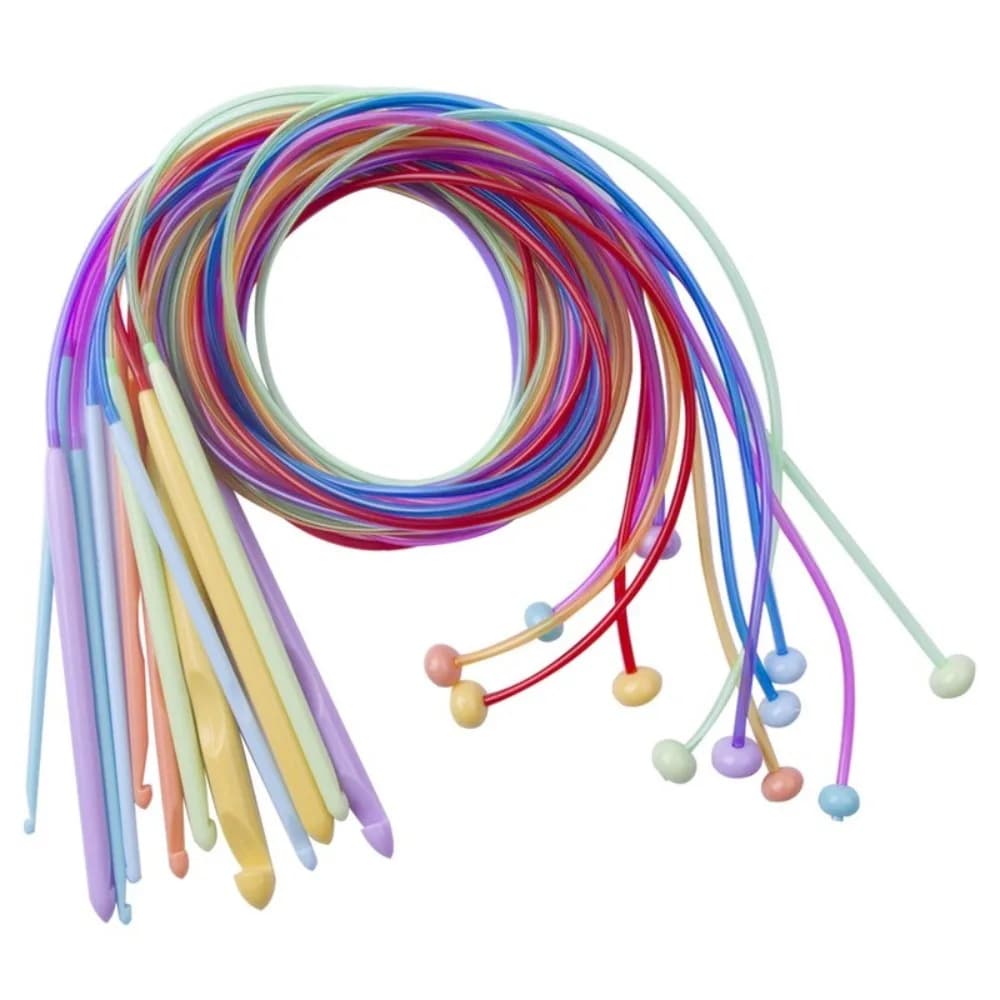 12Pcs/Set 26 Pieces Set Crochet Hook Set Detachable Design Replaceable Cord Circular Knitting Needles Aluminum Oxide