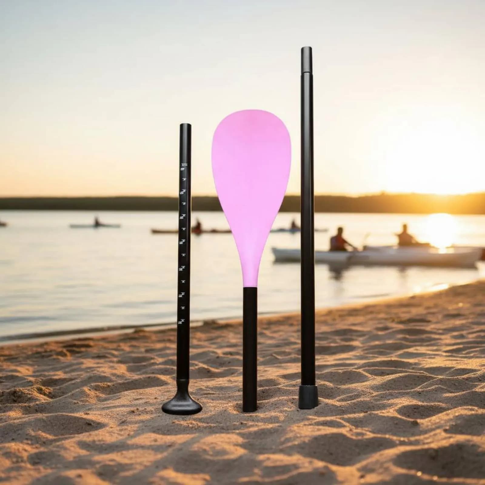 Kayak Paddle Aluminum Alloy SUP Paddle Water Sports Gear Detachable Adjustable Length for Paddleboarding