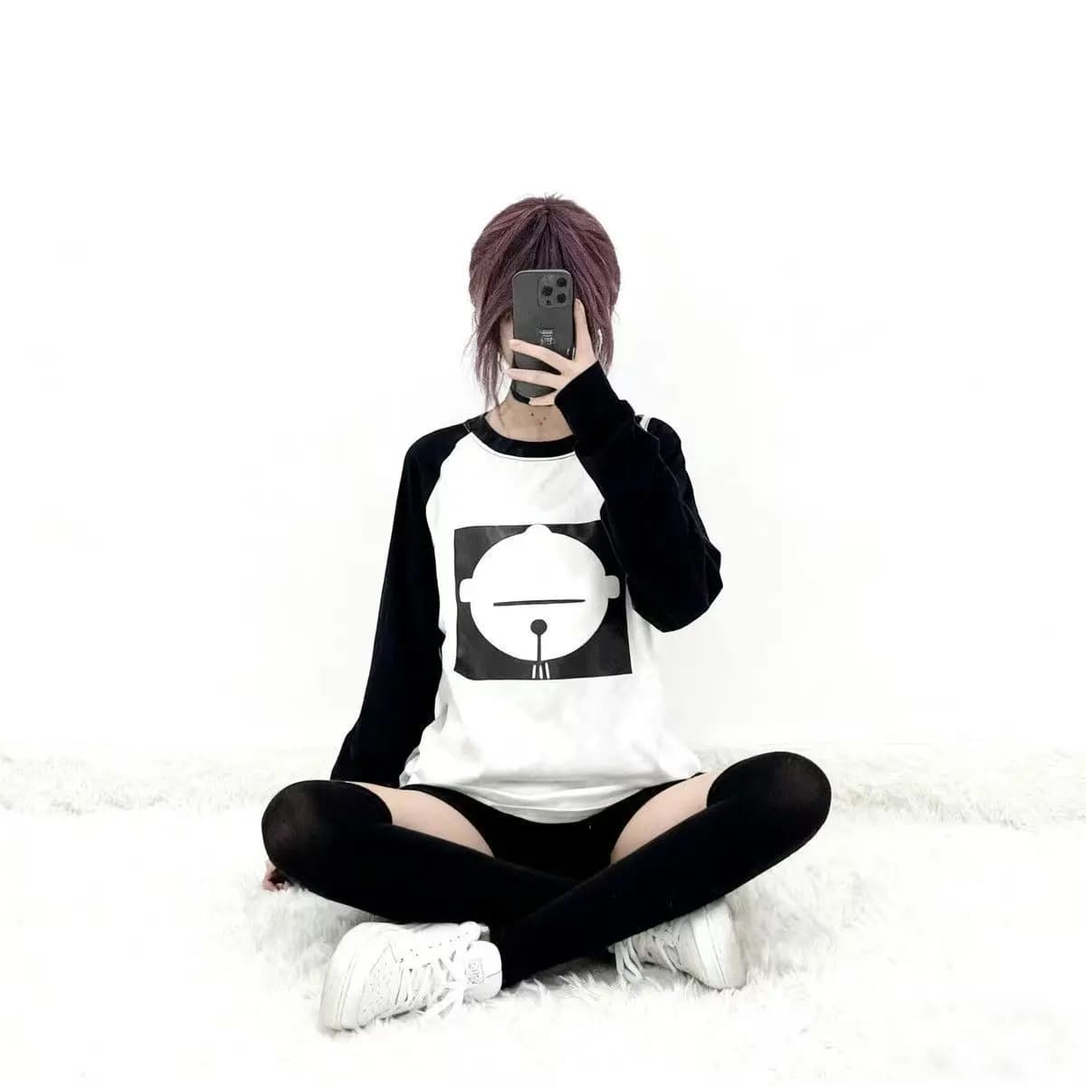 2026 new RolePlay Outfit Retro Washed Chainsaw Male and Female Comic Sweatshirt Pullover Anime Reze Long-sleeved T-shirt Cosplay