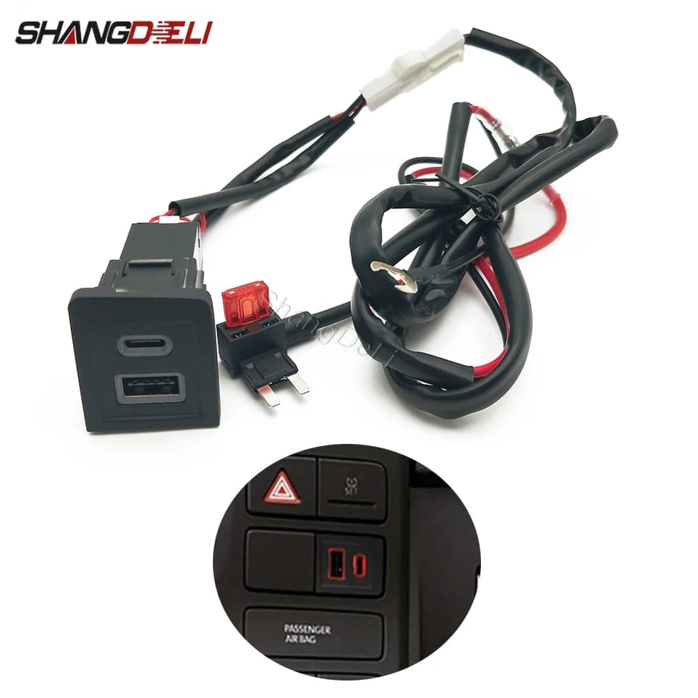 Car Charger Charger USB port PD Charger QC3.0 Car Charger Adapter Adapter Suitable for Volkswagen Multivan T5 2003-2009