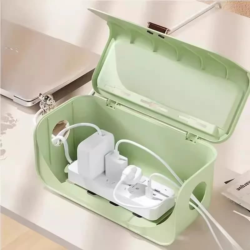 Scatola Organizzatore Cavi, Contenitore per Cavi Elettrici, Gestione Cavi Desktop, Nasconde i Cavi di Alimentazione per l'Organizzazione Domestica