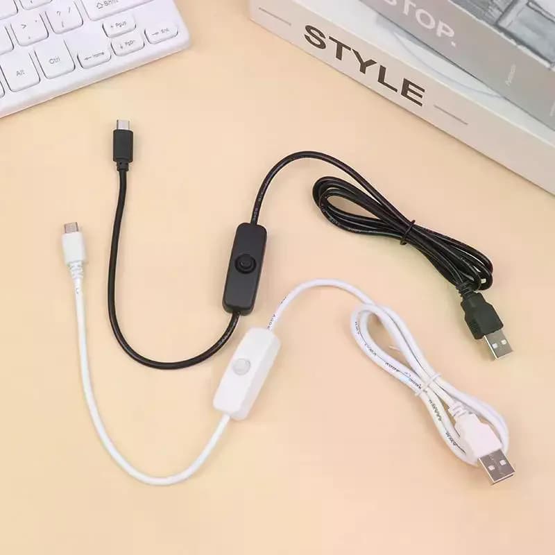 USB To USB C Switch Cable with On/Off USB To Type C Extension Cable 1 Meter Length Black Or White Color Choose